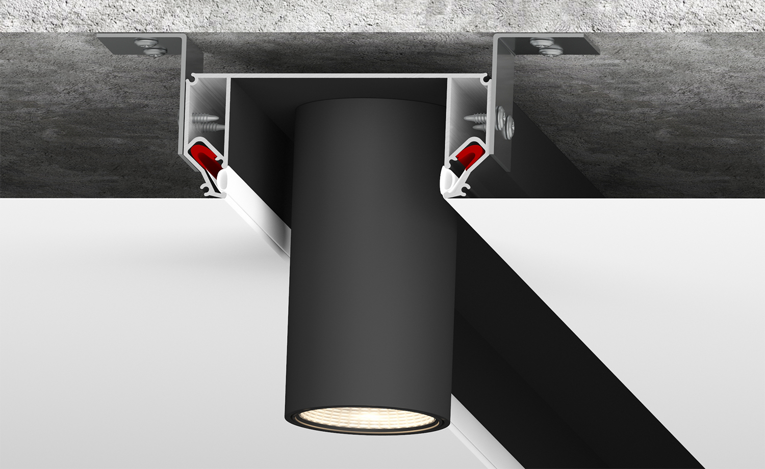 DK5850-BK Профиль Flod для создания декоративных ниш в натяжном потолке, алюминий, черный